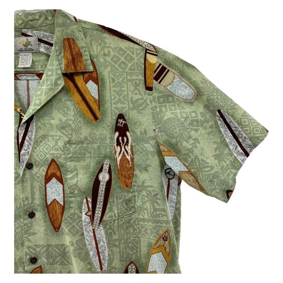 Vintage Ho Aloha Hawaiian Shirt Mens XL Tropical Surfboard Tiki Vacation 90s Y2K - Picture 4 of 9
